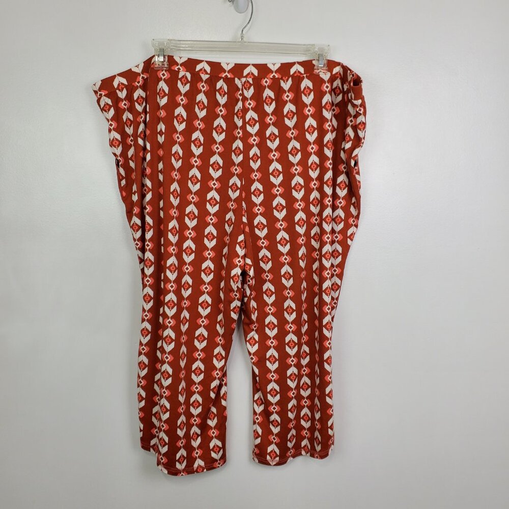 AnyBody Aztec Print Soft Cozy Pull-On Capri Lounge Pants With Pockets Size 3XP - Picture 6 of 10